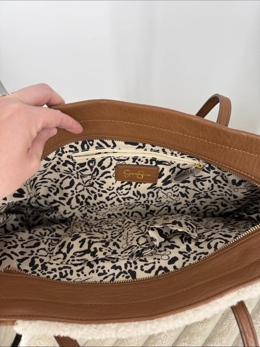 Jessica Simpson Vienna Tote in Brown and Sherpa accent
